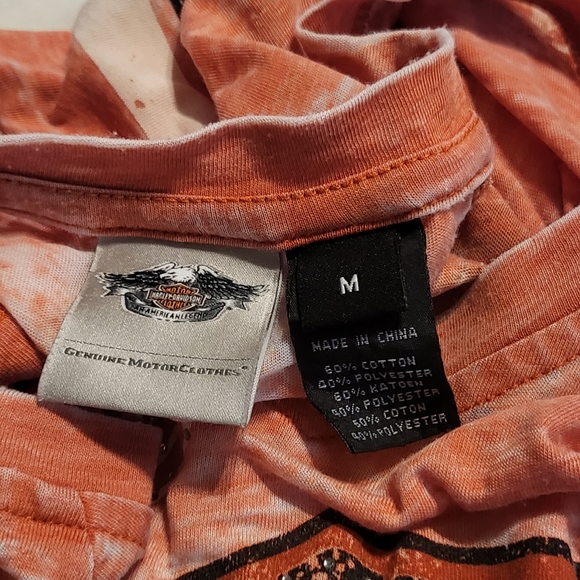 Harley-Davison top size Medium orange with rhinestone - Picture 11 of 13
